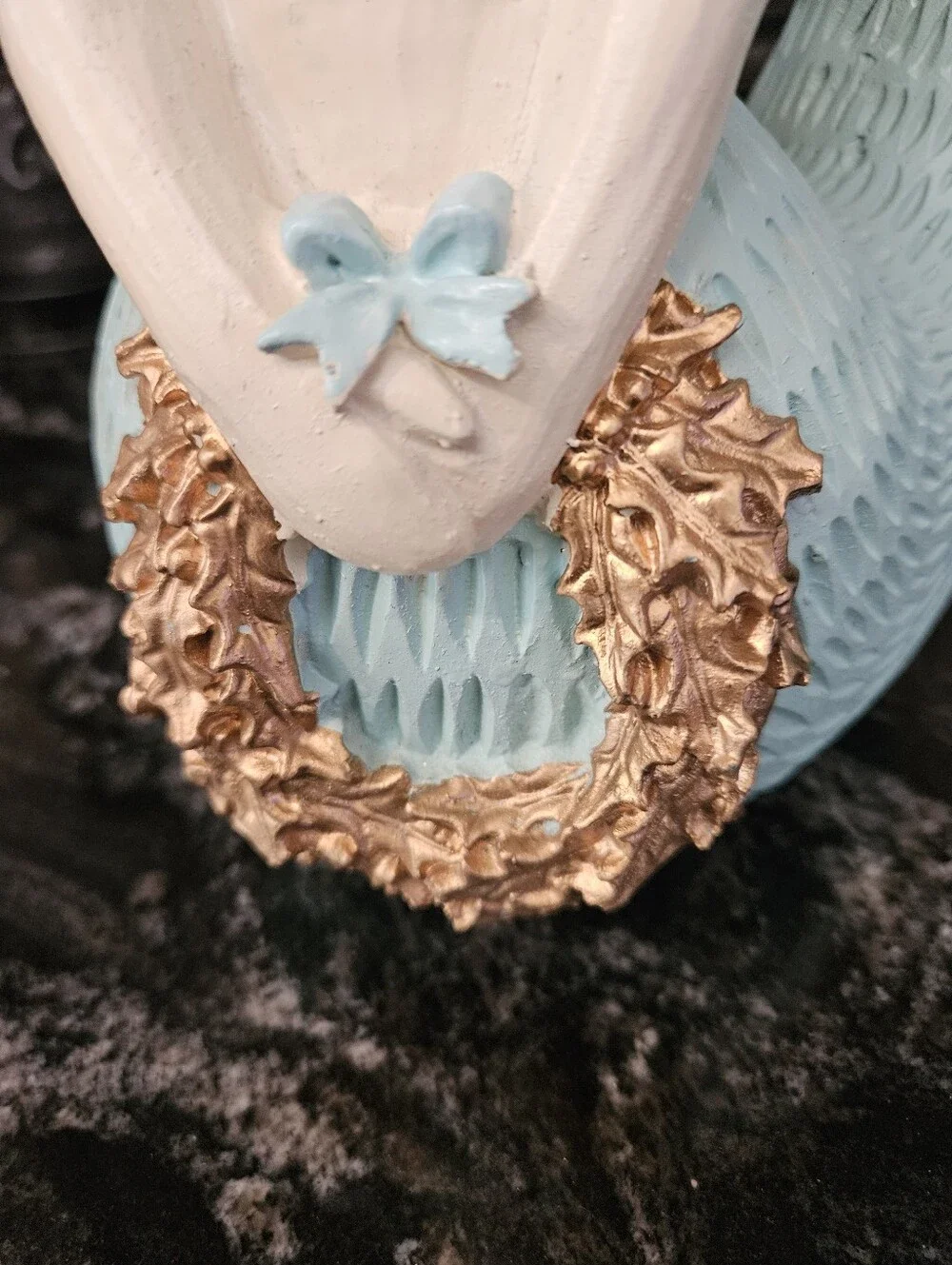 Fancy That Holiday Christmas Mermaid Figurine – Pastel Blue & Gold, 8” Resin
